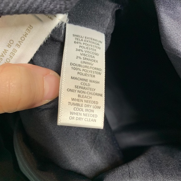 LOFT Navy Blue Front Pleat Lined Skirt - Picture 5 of 6